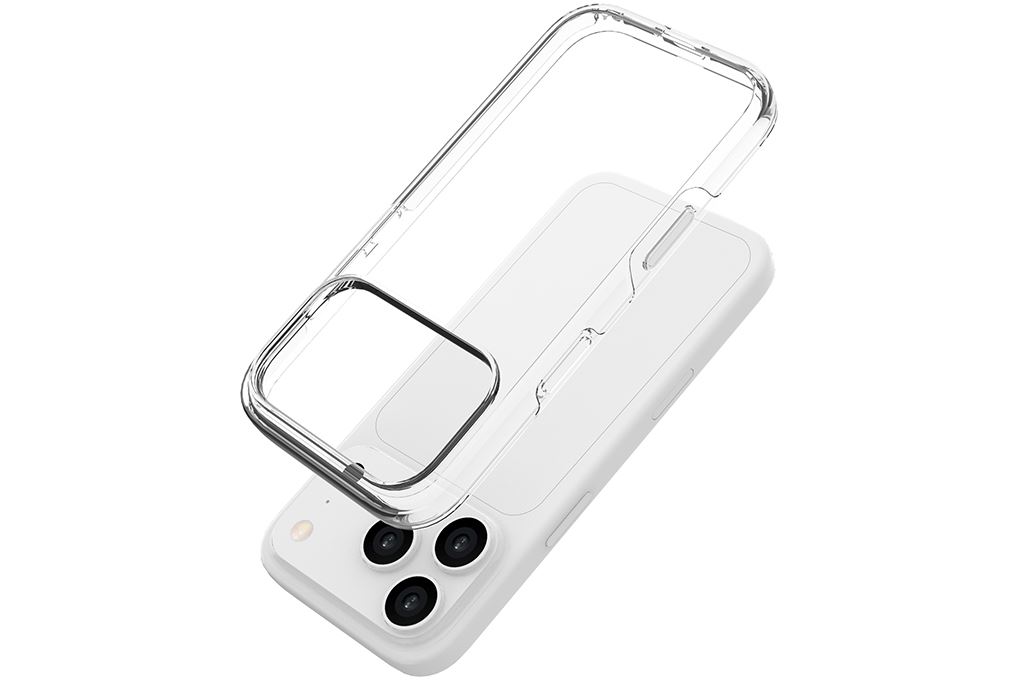 Ốp lưng iPhone 18 Pro có button control Bayer II PC TPU AVA+ OCM17004D Màu Trắng