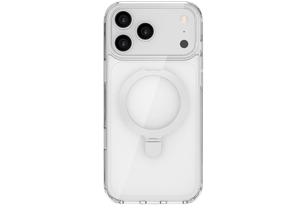 Ốp lưng iPhone 18 Pro Max Vòng Đỡ Magnetic có button control Dim Troy PC TPU AVA+ OCM17008A Màu Trắng