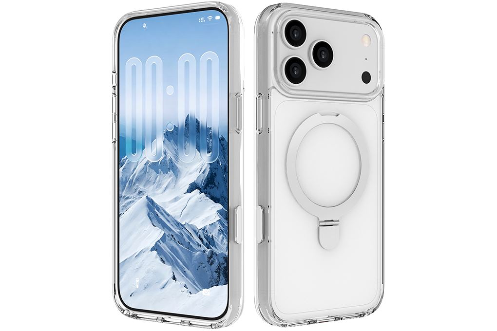 Ốp lưng iPhone 18 Pro Max Vòng Đỡ Magnetic có button control Dim Troy PC TPU AVA+ OCM17008A Màu Trắng