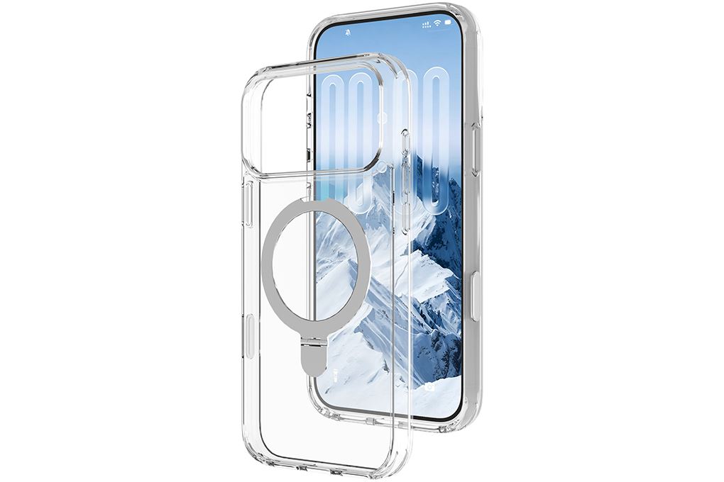 Ốp lưng iPhone 18 Pro Max Vòng Đỡ Magnetic có button control Dim Troy PC TPU AVA+ OCM17008A Màu Trắng