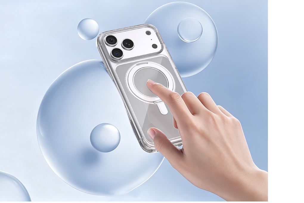 Ốp lưng iPhone 18 Pro Max Vòng Magnetic Xoay 360 có button control JC PC TPU KL6501 AVA+ Màu Trắng