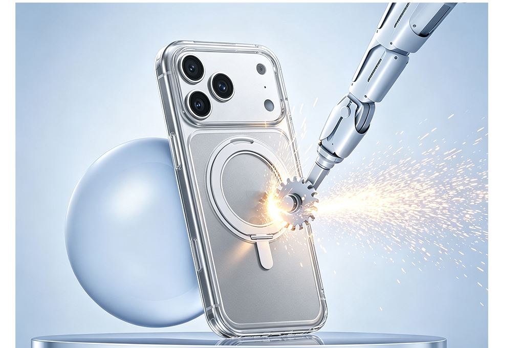 Ốp lưng iPhone 18 Pro Max Vòng Magnetic Xoay 360 có button control JC PC TPU KL6501 AVA+ Màu Trắng