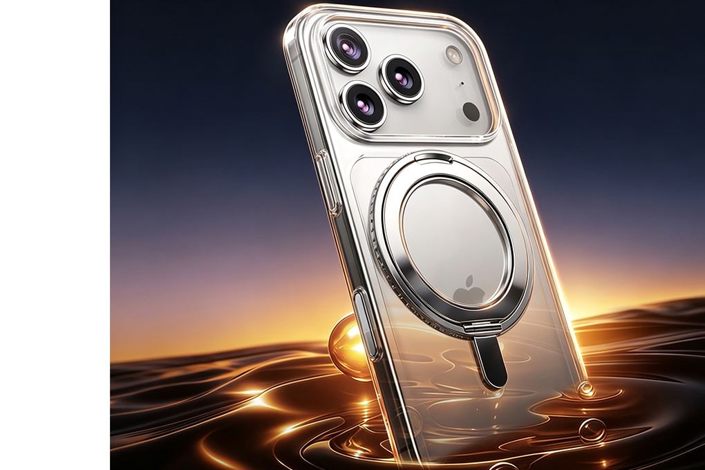 Ốp lưng iPhone 18 Pro Max Vòng Magnetic Xoay 360 có button control JC PC TPU KL6501 AVA+ Màu Trắng
