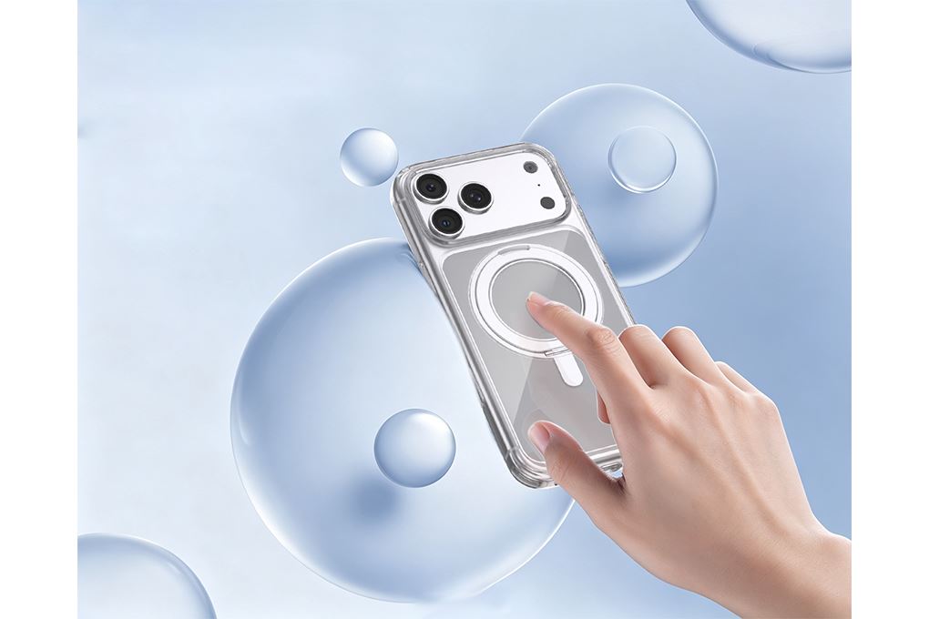 Ốp lưng iPhone 18 Pro Vòng Magnetic Xoay 360 có button control JC PC TPU KL6501 AVA+ Màu Trắng