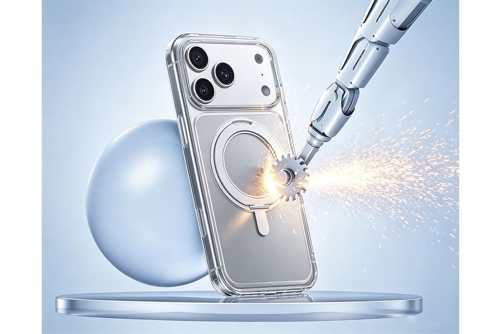 Ốp lưng iPhone 18 Pro Vòng Magnetic Xoay 360 có button control JC PC TPU KL6501 AVA+ Màu Trắng