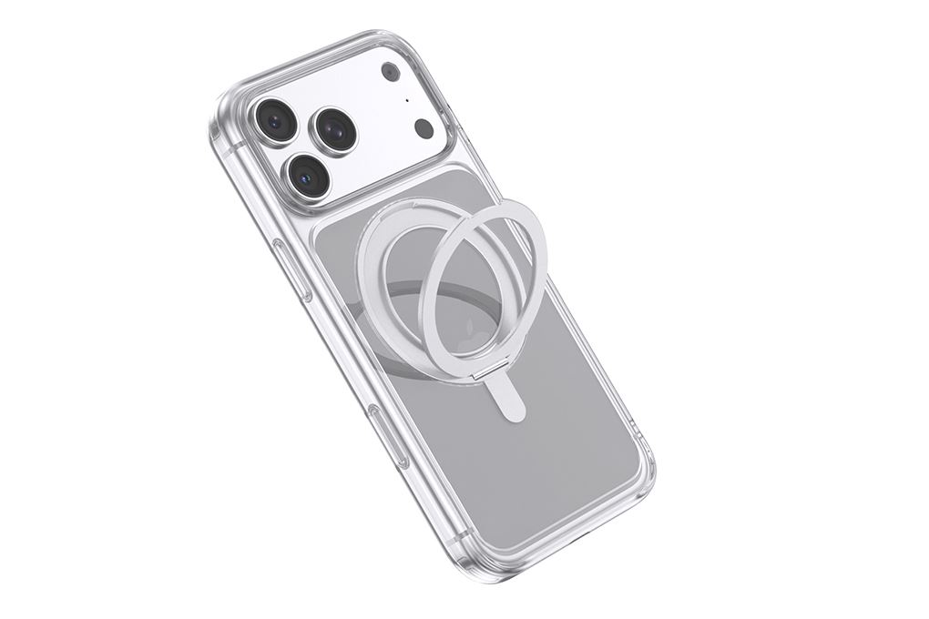 Ốp lưng iPhone 18 Pro Vòng Magnetic Xoay 360 có button control JC PC TPU KL6501 AVA+ Màu Trắng