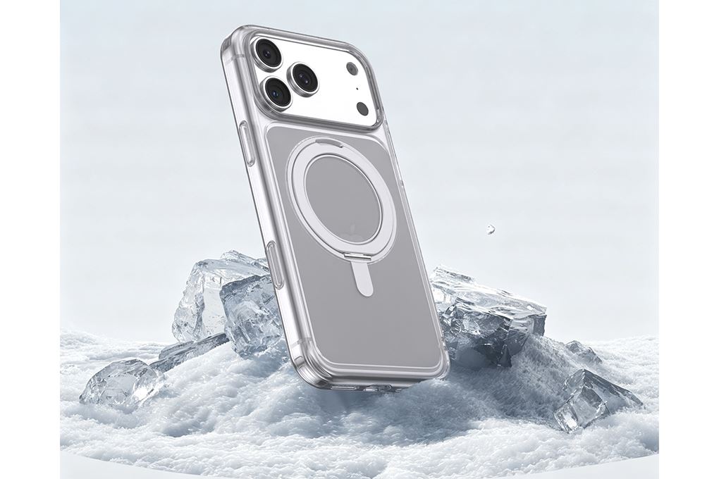Ốp lưng iPhone 18 Pro Vòng Magnetic Xoay 360 có button control JC PC TPU KL6501 AVA+ Màu Trắng