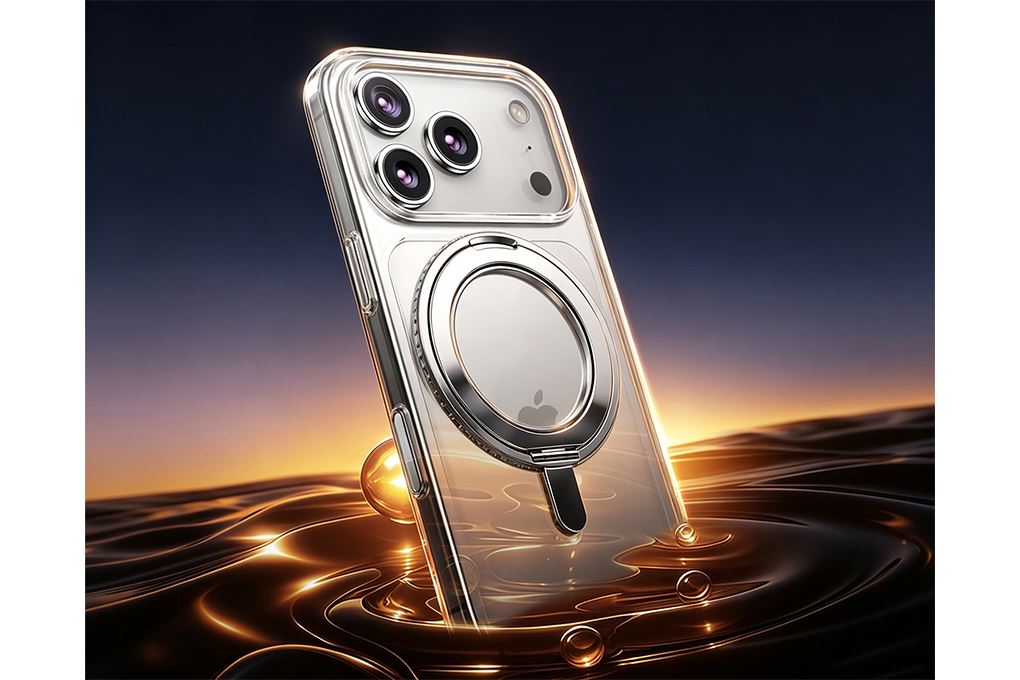 Ốp lưng iPhone 18 Pro Vòng Magnetic Xoay 360 có button control JC PC TPU KL6501 AVA+ Màu Trắng