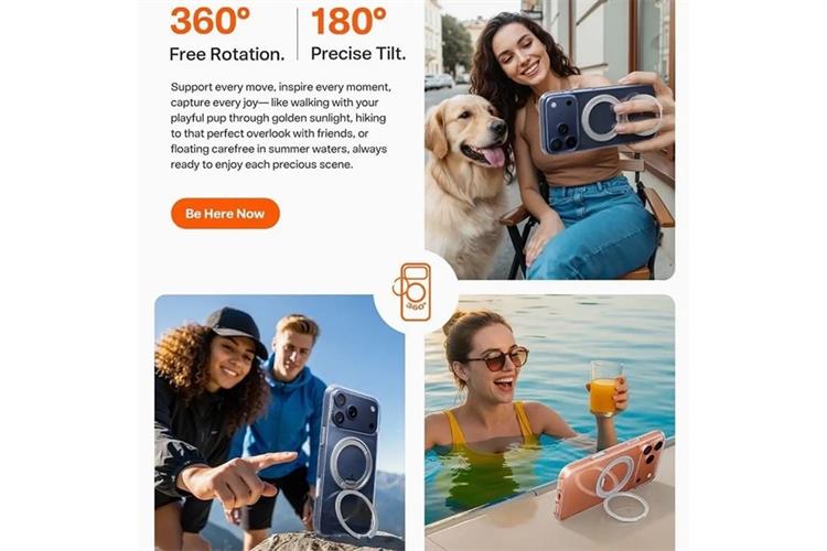 Ốp lưng Magnetic 360 Stand iPhone 17 Pro Max TPU PC TORRAS ONEO Màu Trắng