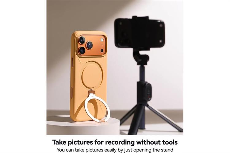 Ốp lưng Magnetic 360 Stand iPhone 17 Pro Max TPU PC TORRAS Q3 MONO Màu Cam