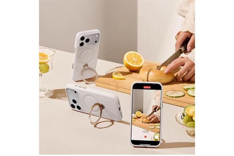 Ốp lưng Magnetic 360 Stand iPhone 17 Pro TPU PC TORRAS Q PRO Màu Trắng