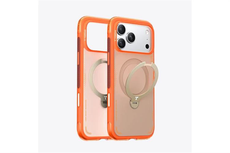 Ốp lưng Magnetic 360 Stand iPhone 17 Pro PU PC TORRAS Q3 AIR Màu Cam