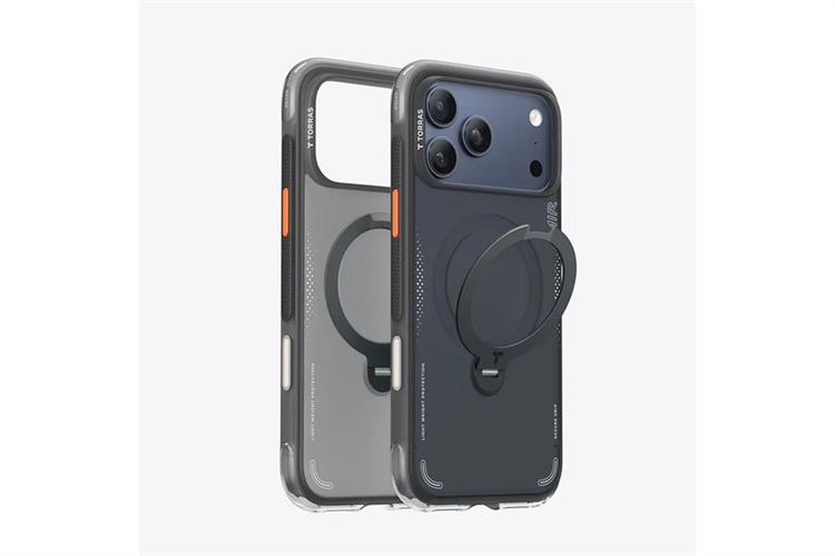Ốp lưng Magnetic 360 Stand iPhone 17 Pro PU PC TORRAS Q3 AIR Màu Đen