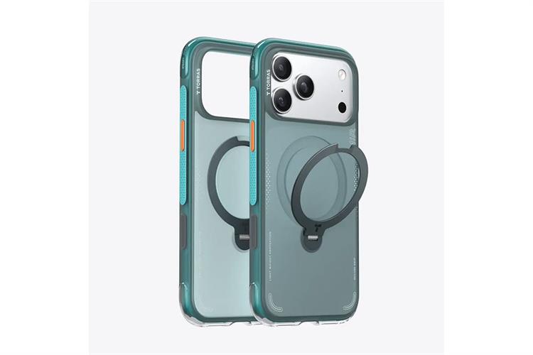 Ốp lưng Magnetic 360 Stand iPhone 17 Pro PU PC TORRAS Q3 AIR Màu Xanh ngọc