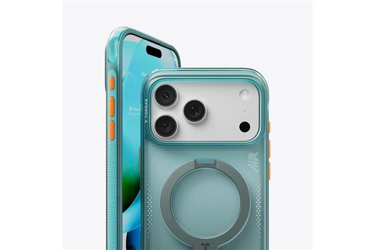 Ốp lưng Magnetic 360 Stand iPhone 17 Pro PU PC TORRAS Q3 AIR Màu Xanh ngọc