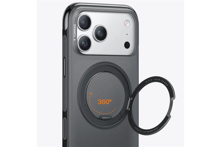 Ốp lưng Magnetic 360 Stand iPhone 17 Pro Max TPU PC TORRAS O3 AIR Màu Đen