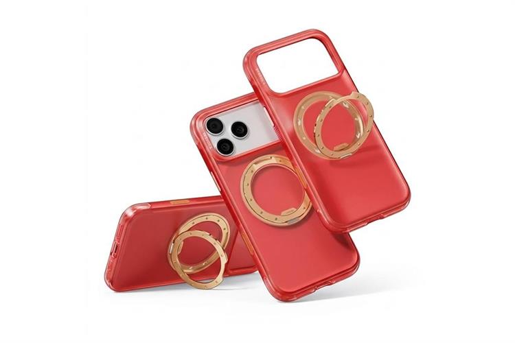 Ốp lưng Magnetic 360 Stand iPhone 17 Pro Max TPU PC TORRAS O3 AIR Màu đỏ