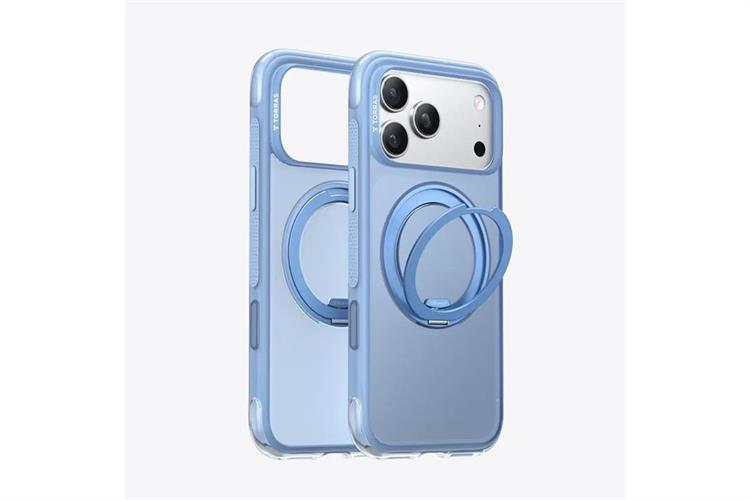 Ốp lưng Magnetic 360 Stand iPhone 17 Pro Max TPU PC TORRAS O3 AIR Màu Xanh Dương