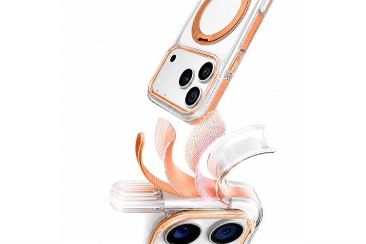 Ốp lưng Magnetic 360 Stand iPhone 17 Pro TPU PC TORRAS O3L Màu Cam