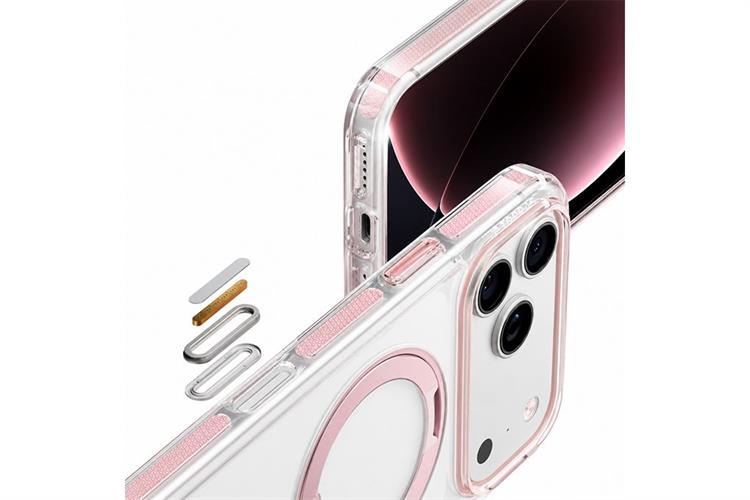 Ốp lưng Magnetic 360 Stand iPhone 17 Pro TPU PC TORRAS O3L Màu Hồng