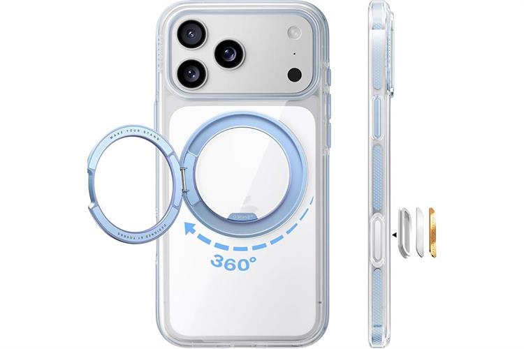 Ốp lưng Magnetic 360 Stand iPhone 17 Pro TPU PC TORRAS O3L Màu Xanh Dương