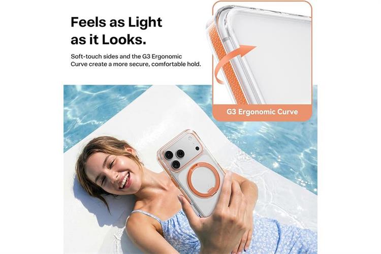 Ốp lưng Magnetic 360 Stand iPhone 17 Pro Max TPU PC TORRAS O3L Màu Cam
