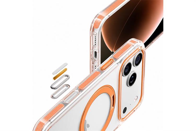 Ốp lưng Magnetic 360 Stand iPhone 17 Pro Max TPU PC TORRAS O3L Màu Cam