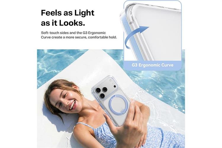 Ốp lưng Magnetic 360 Stand iPhone 17 Pro Max TPU PC TORRAS O3L Màu Xanh Dương