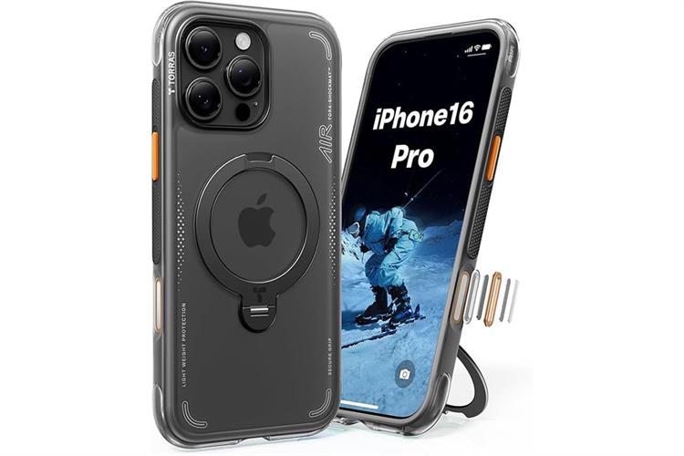 Ốp lưng Magnetic 360 Stand iPhone 16 Pro TPU PC TORRAS Q3 AIR Màu Đen