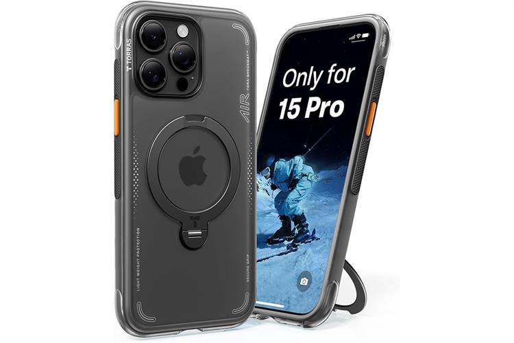 Ốp lưng Magnetic 360 Stand iPhone 16 Pro TPU PC TORRAS Q3 AIR Màu Đen