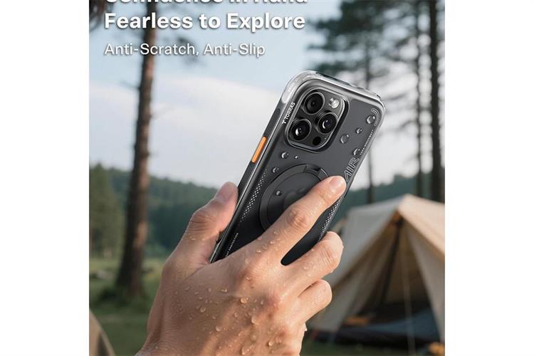 Ốp lưng Magnetic 360 Stand iPhone 16 Pro TPU PC TORRAS Q3 AIR Màu Đen