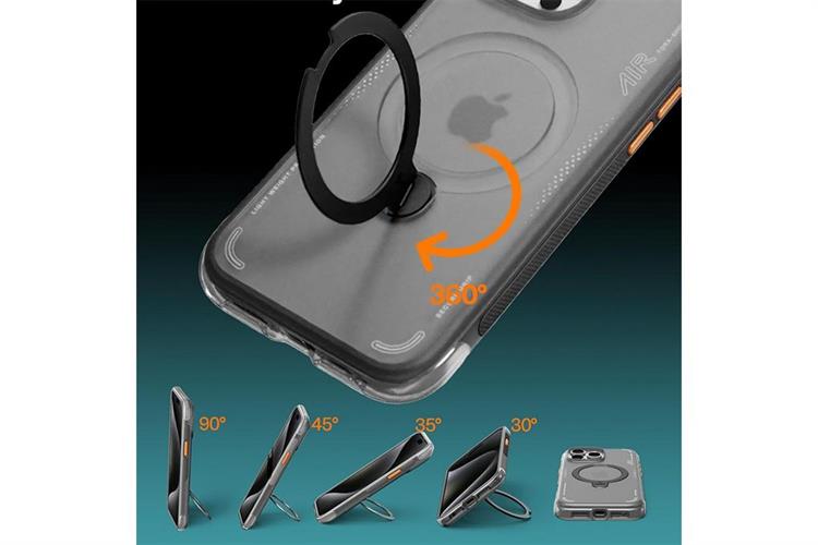 Ốp lưng Magnetic 360 Stand iPhone 16 Pro TPU PC TORRAS Q3 AIR Màu Đen
