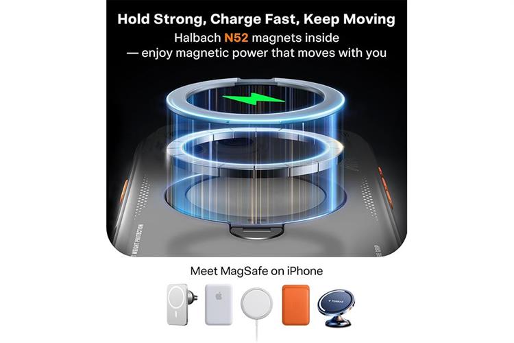 Ốp lưng Magnetic 360 Stand iPhone 16 Pro TPU PC TORRAS Q3 AIR Màu Đen