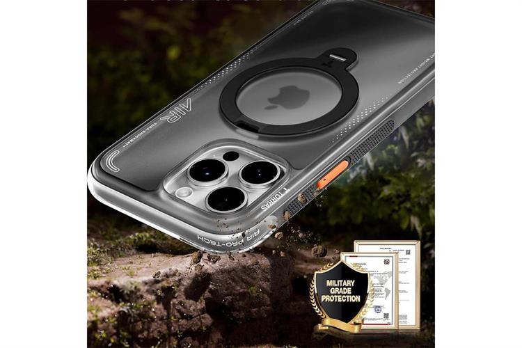 Ốp lưng Magnetic 360 Stand iPhone 16 Pro TPU PC TORRAS Q3 AIR Màu Đen