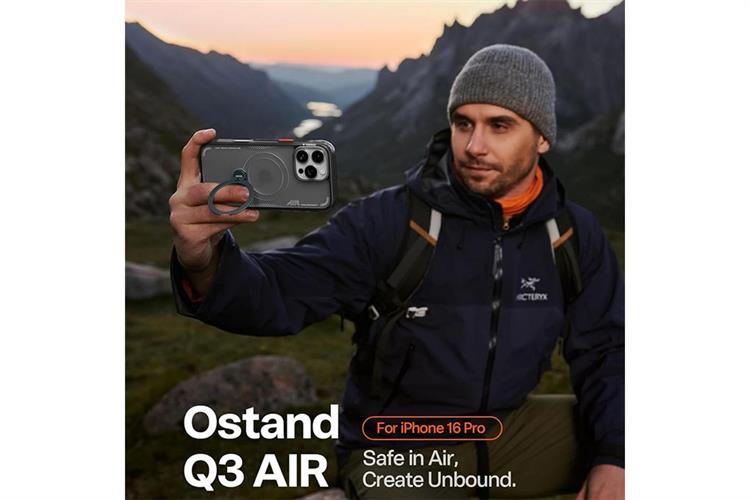 Ốp lưng Magnetic 360 Stand iPhone 16 Pro TPU PC TORRAS Q3 AIR Màu Đen