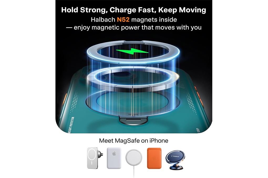 Ốp lưng Magnetic 360 Stand iPhone 16 Pro TPU PC TORRAS Q3 AIR - 4