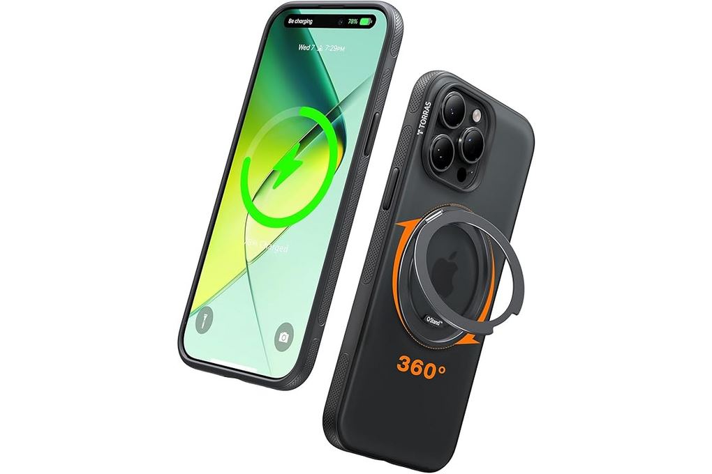 Ốp lưng Magnetic 360 Stand iPhone 16 Pro Max ONEO TORRAS Màu Đen