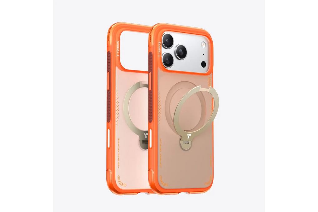 Ốp lưng Magnetic 360 Stand iPhone 17 Pro Max TPU PC TORRAS Q3 AIR Màu Cam