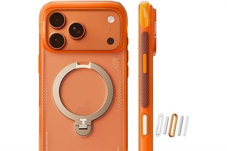 Ốp lưng Magnetic 360 Stand iPhone 17 Pro Max TPU PC TORRAS Q3 AIR Màu Cam