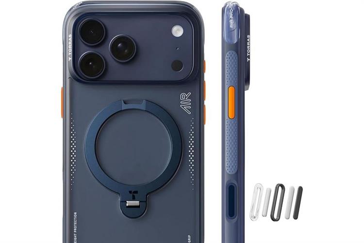 Ốp lưng Magnetic 360 Stand iPhone 17 Pro Max TPU PC TORRAS Q3 AIR Màu Xanh Dương