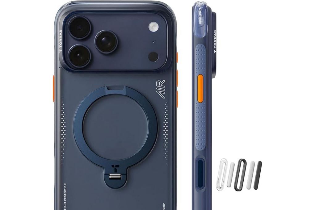 Ốp lưng Magnetic 360 Stand iPhone 17 Pro Max TPU PC TORRAS Q3 AIR Màu Xanh Dương