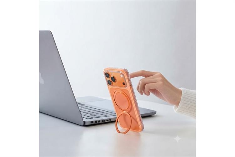 Ốp lưng Magnetic 360 Stand iPhone 17 Pro TPU PC TORRAS O1S Màu Cam