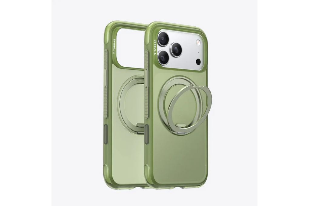 Ốp lưng Magnetic 360 Stand iPhone 17 Pro TPU PC TORRAS O3 AIR Màu Xanh lá