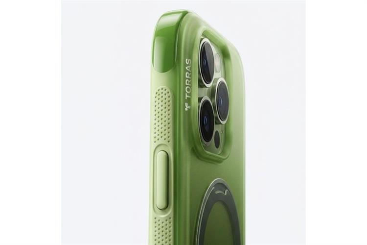Ốp lưng Magnetic 360 Stand iPhone 15 Pro Max TPU PC TORRAS O3 AIR Màu Xanh lá