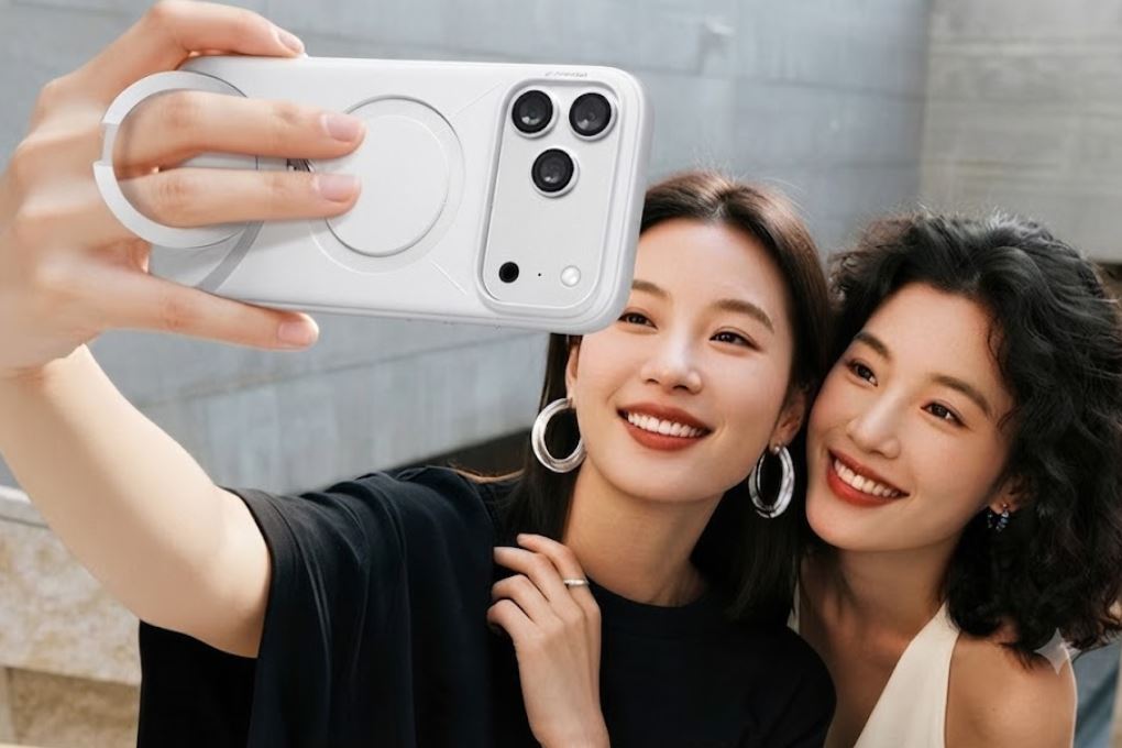 Ốp lưng Magnetic 360 Stand iPhone 17 Pro Max TPU PC TORRAS Q PRO Màu Trắng