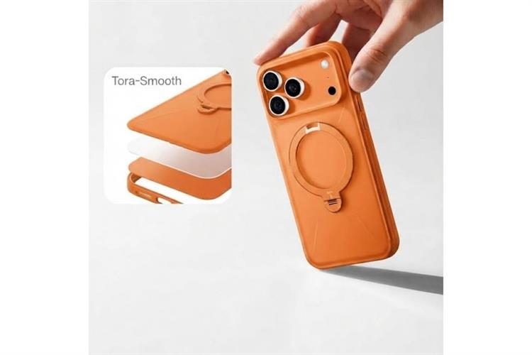 Ốp lưng Magnetic 360 Stand iPhone 17 Pro Max TPU PC TORRAS Q PRO Màu Cam nhạt
