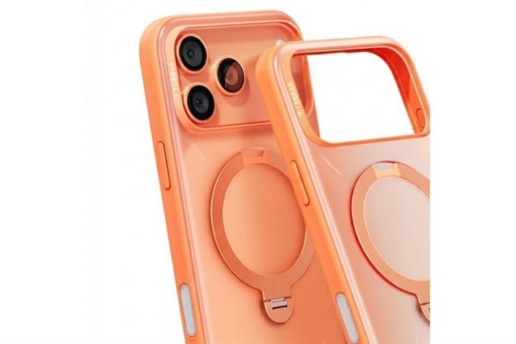 Ốp lưng Magnetic 360 Stand iPhone 17 Pro Max TPU PC TORRAS Q PRO Màu Cam nhạt