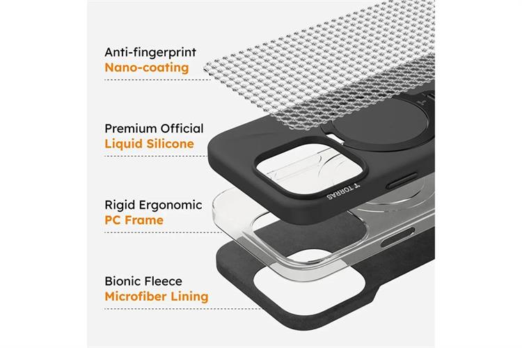 Ốp lưng Magnetic 360 Stand iPhone 16 Pro Max TPU PC TORRAS Q PRO Màu Đen