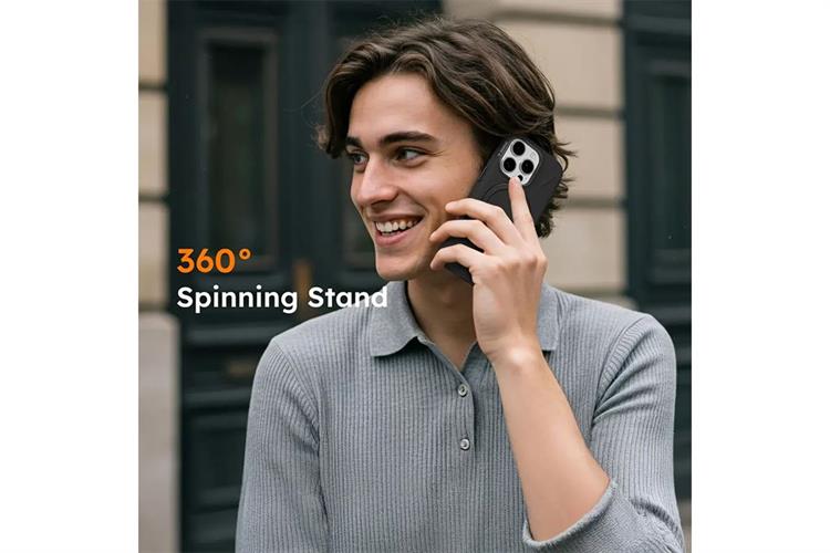 Ốp lưng Magnetic 360 Stand iPhone 16 Pro Max TPU PC TORRAS Q PRO Màu Đen