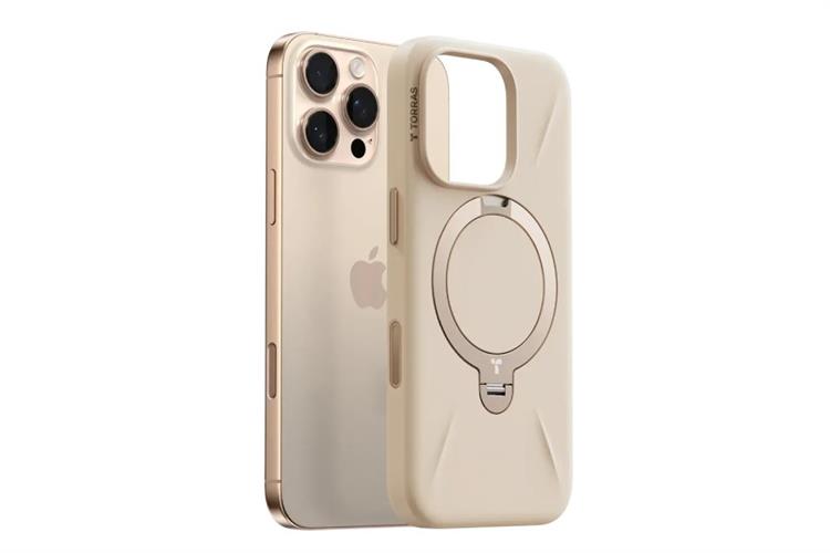 Ốp lưng Magnetic 360 Stand  iPhone 16 Pro PC TORRAS Q PRO Màu Kem